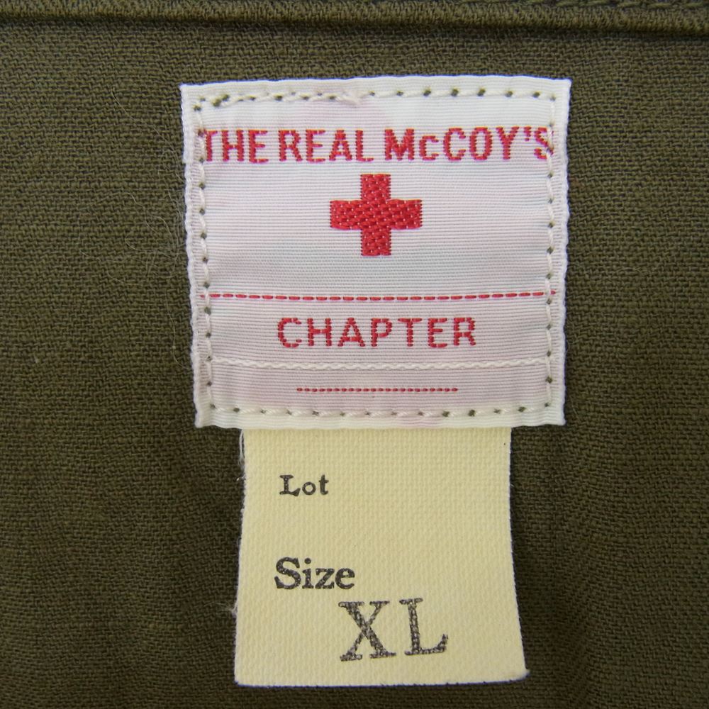 The REAL McCOY'S ザリアルマッコイズ MS20006 RED CROSS PAJAMA SHIRT レッド クロス パジャマ シャツ カーキ系 XL【美品】【中古】