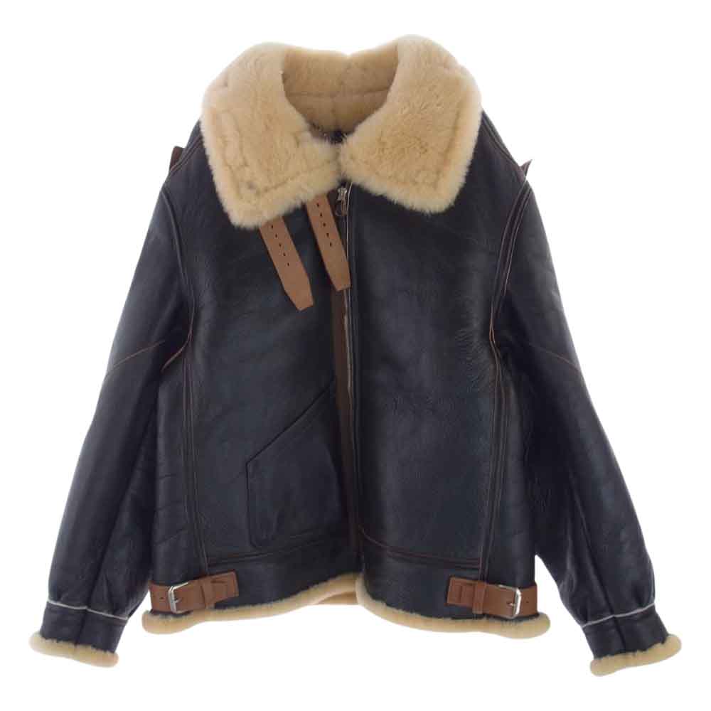 The REAL McCOY'S ザリアルマッコイズ MJ18133 TYPE B-3 REAL McCOY MFG. CO. シープ ホースハイド タンニン鞣し ミリタリー ジャケット ダークブラウン系 44【美品】【中古】