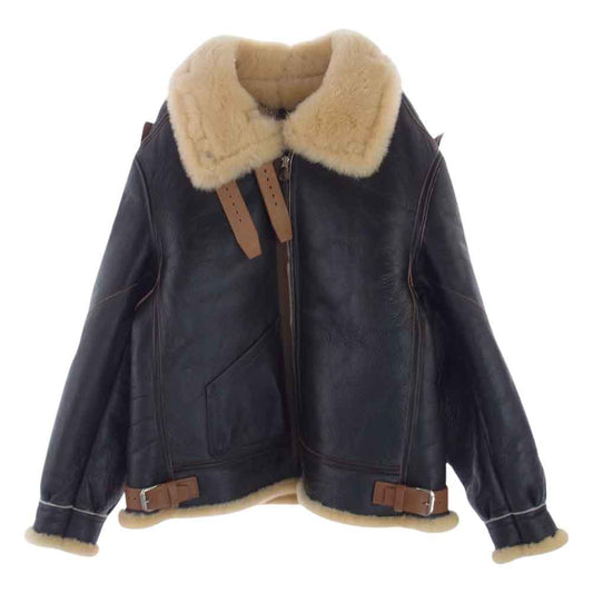 The REAL McCOY'S ザリアルマッコイズ MJ18133 TYPE B-3 REAL McCOY MFG. CO. シープ ホースハイド タンニン鞣し ミリタリー ジャケット ダークブラウン系 44【美品】【中古】