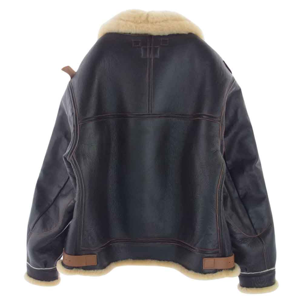 The REAL McCOY'S ザリアルマッコイズ MJ18133 TYPE B-3 REAL McCOY MFG. CO. シープ ホースハイド タンニン鞣し ミリタリー ジャケット ダークブラウン系 44【美品】【中古】