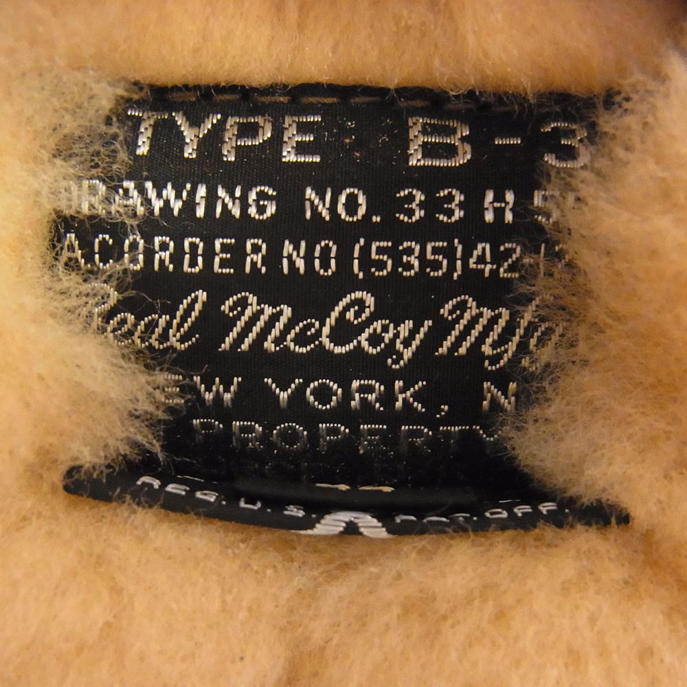 The REAL McCOY'S ザリアルマッコイズ MJ18133 TYPE B-3 REAL McCOY MFG. CO. シープ ホースハイド タンニン鞣し ミリタリー ジャケット ダークブラウン系 44【美品】【中古】