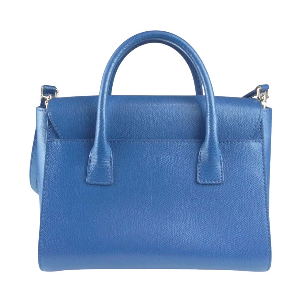 Furla フルラ 228116 G6836 METROPOLIS SATCHEL S 2WAY ハンドバッグ ショルダーバッグ ブルー系【中古】