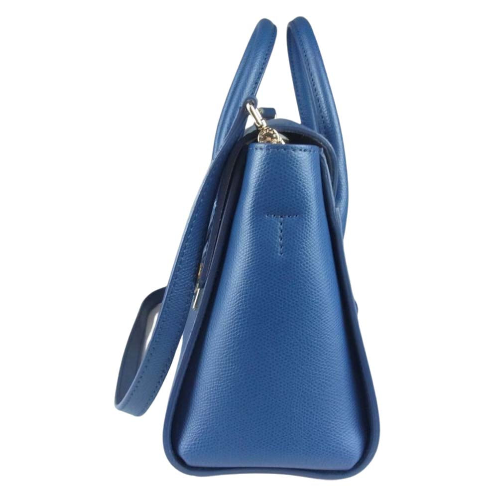 Furla フルラ 228116 G6836 METROPOLIS SATCHEL S 2WAY ハンドバッグ ショルダーバッグ ブルー系【中古】