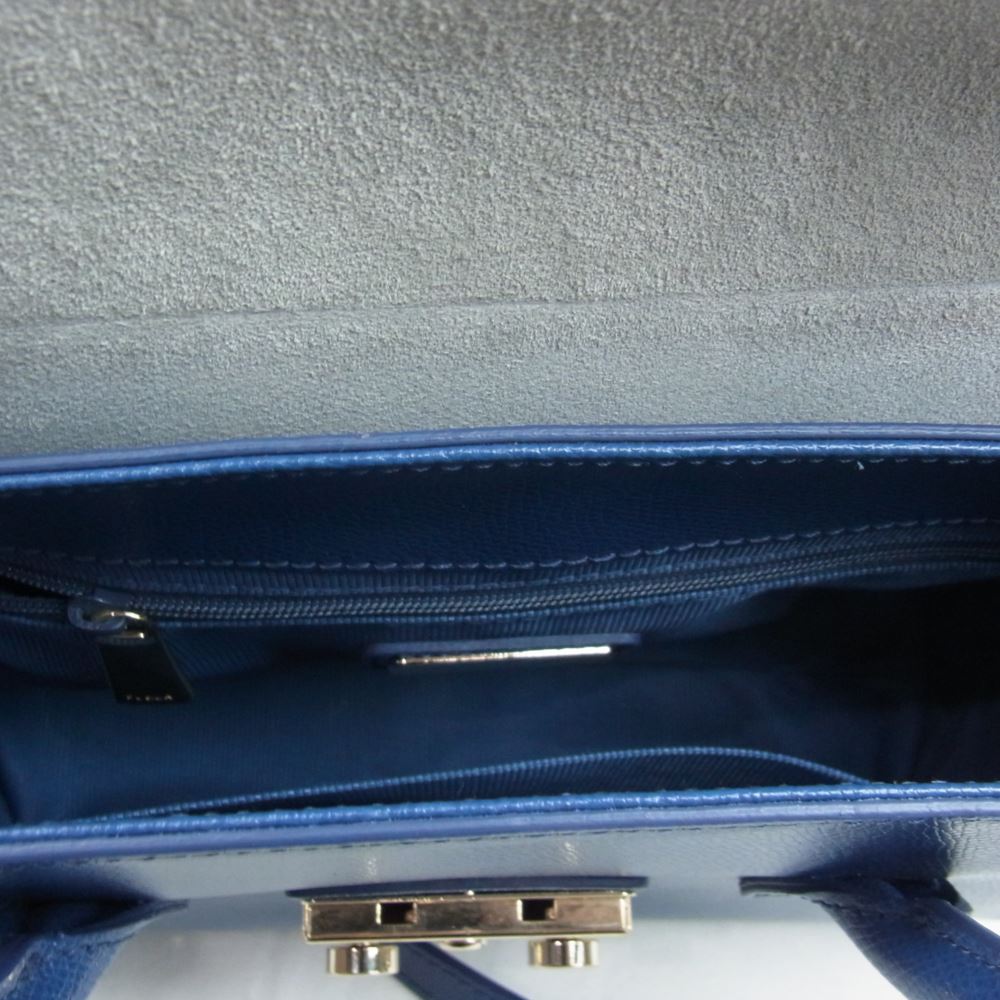 Furla フルラ 228116 G6836 METROPOLIS SATCHEL S 2WAY ハンドバッグ ショルダーバッグ ブルー系【中古】