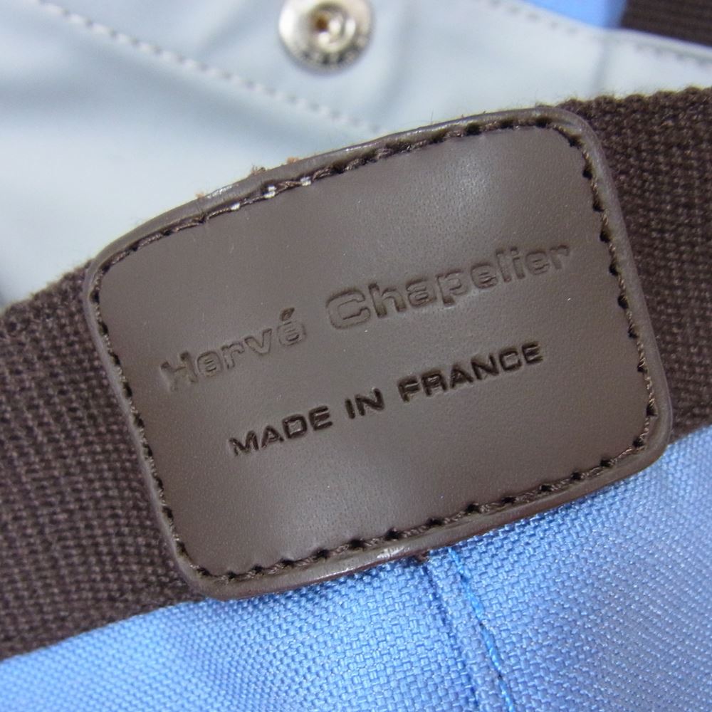 Herve Chapelier エルベ・シャプリエ 707C コーデュラ舟型 トートバッグ M アーティック×モカ ブルー系【中古】
