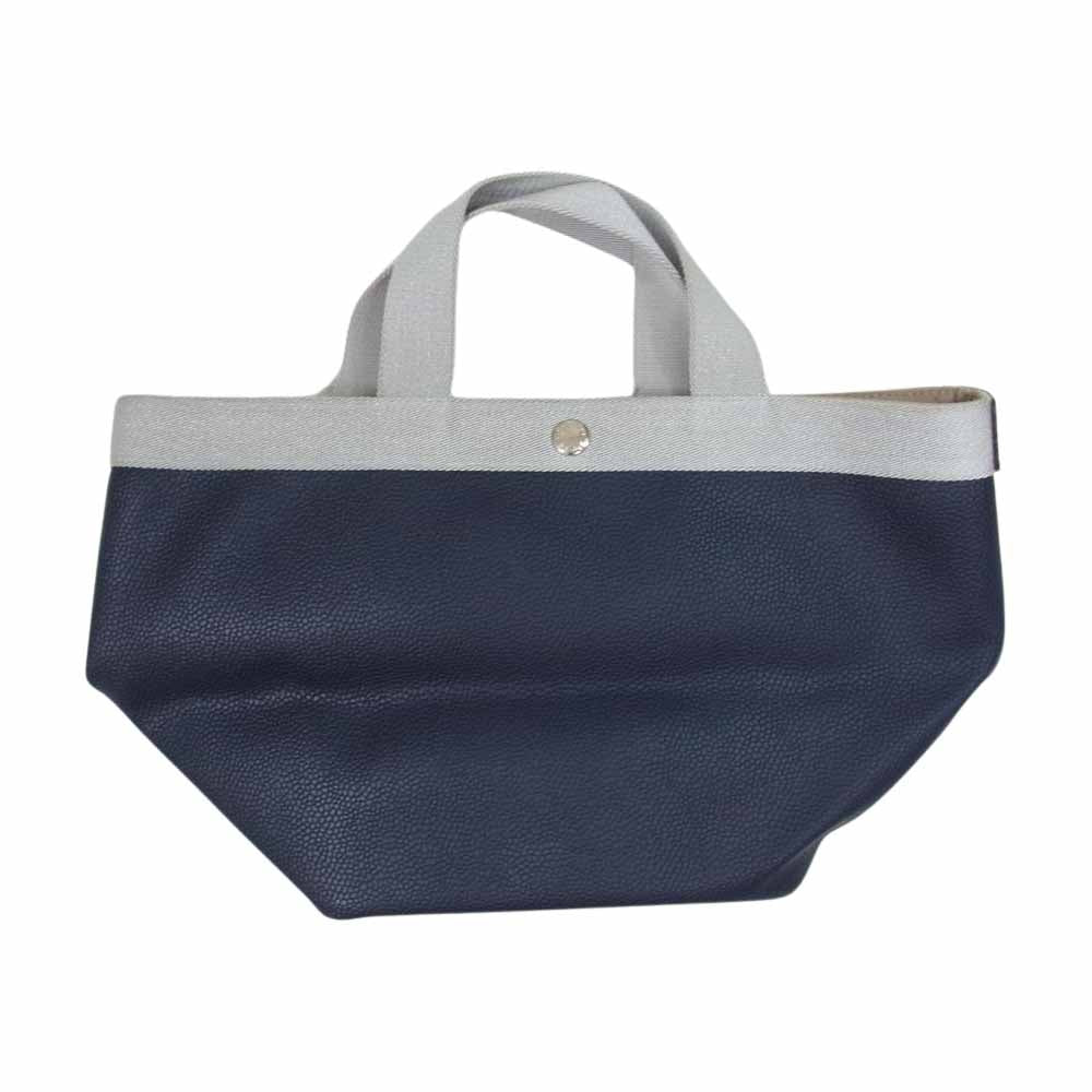 Herve Chapelier エルベ・シャプリエ 707GP リュクス舟型トートバッグ M 19N81 NAVY ARGENT ネイビー系【中古】