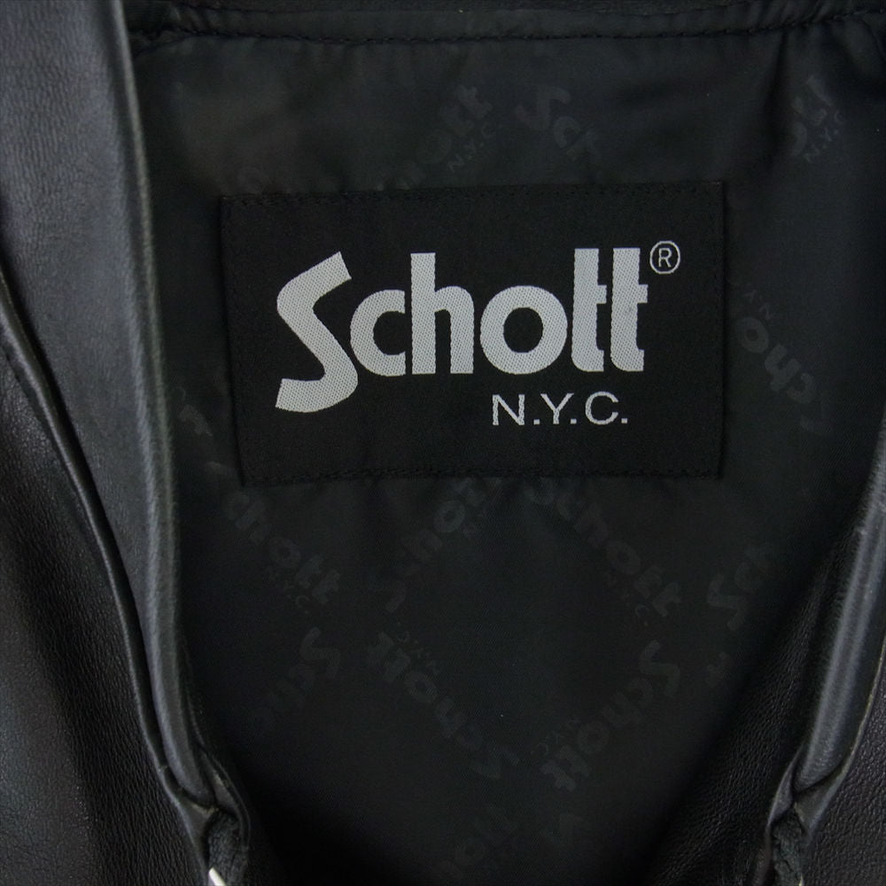 schott ショット × JOURNAL STANDARD ラムレザー スポーツ ジャケット ブラック系 38【中古】