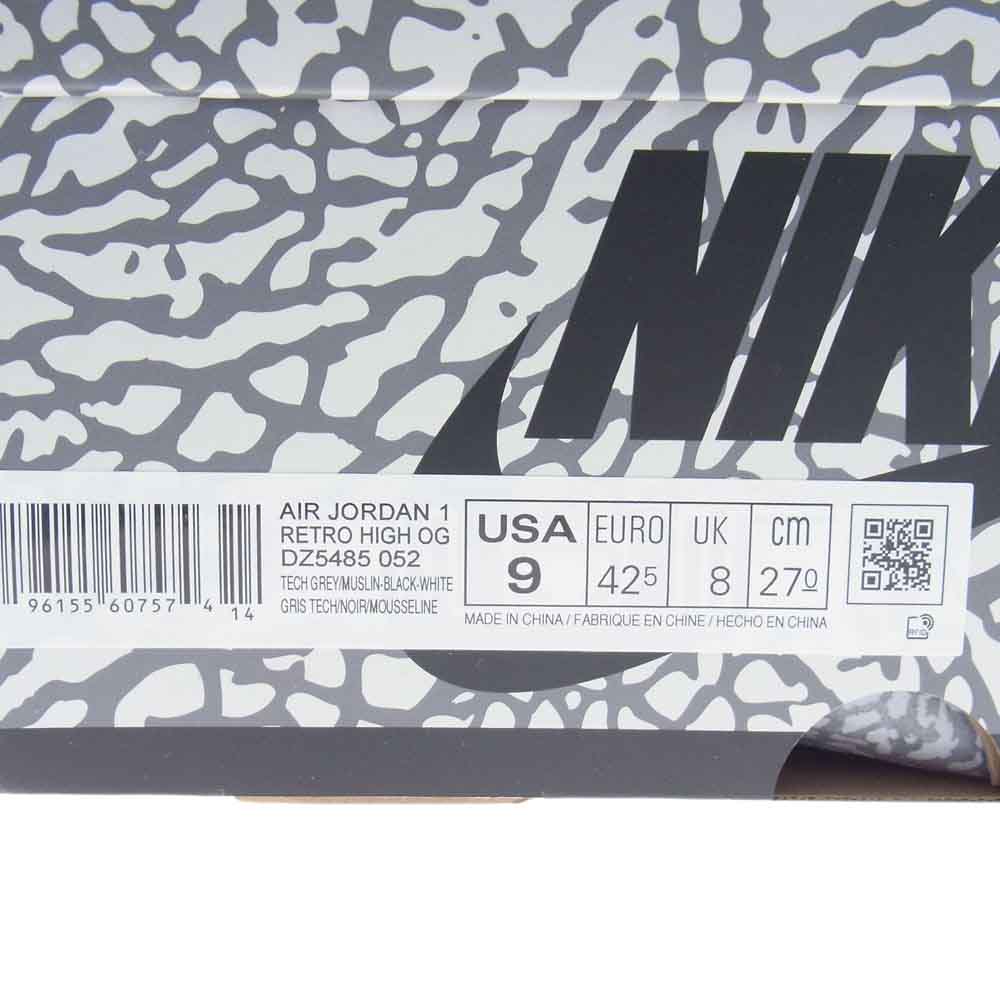 NIKE AIR JORDAN ナイキ ジョーダン DZ5485-052 1 High OG White Cement ジョーダン1 ハイ OG ホワイト セメント スニーカー グレー系 ホワイト系 27.0cm【新古品】【未使用】【中古】
