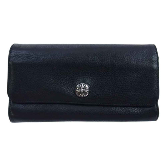 CHROME HEARTS クロムハーツ（原本有） JUDY ジュディ クロスボール ボタン レザー ウォレット ブラック系【中古】