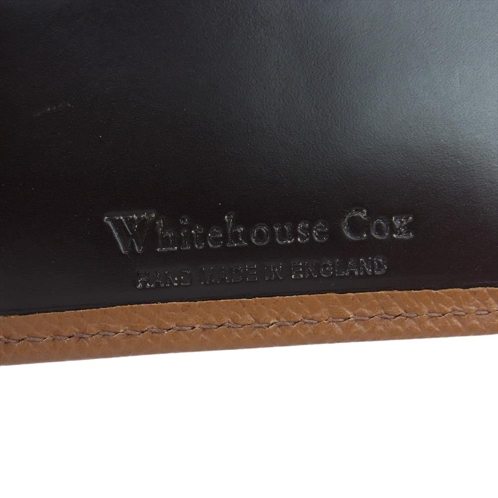 WHITE HOUSE COX ホワイトハウスコックス S8772 NOTE CASE LONDONCALF X BRIDLE レザー 二つ折り ウォレット 財布 ブラウン系【極上美品】【中古】