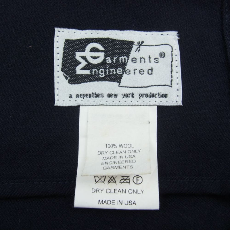 Engineered Garments エンジニアードガーメンツ Button Shawl USA製 ボタンショール ウール マフラー ポンチョ ネイビー系【極上美品】【中古】