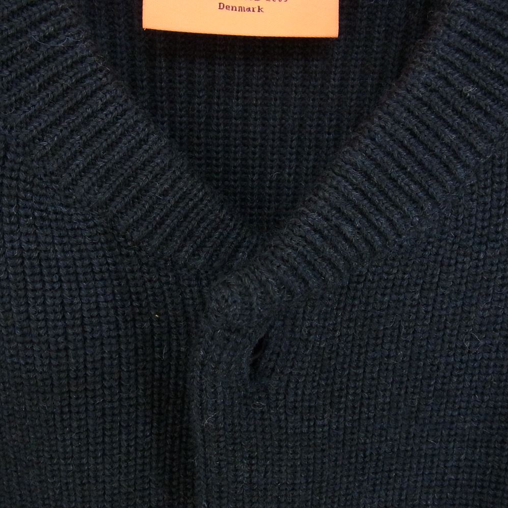 アンデルセンアンデルセン 7G スキッパー ジャケット インディゴ ニット カーディガン ダークグレー系 XS【中古】