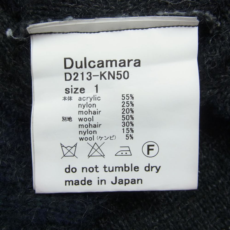 ドゥルカマラ D213-KN50 モヘヤ混切り替え ジャギースリーブ Vネック ニット  チャコール系 ネイビー系 1【中古】