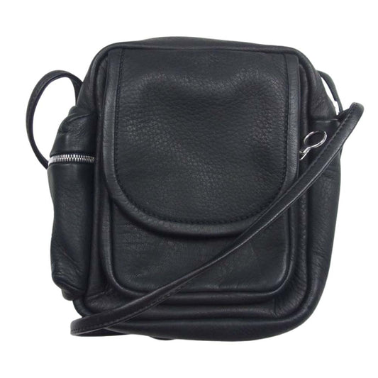 アエタ DEER SHOULDER POUCH レザー ショルダー バッグ ポーチ ブラック系【美品】【中古】