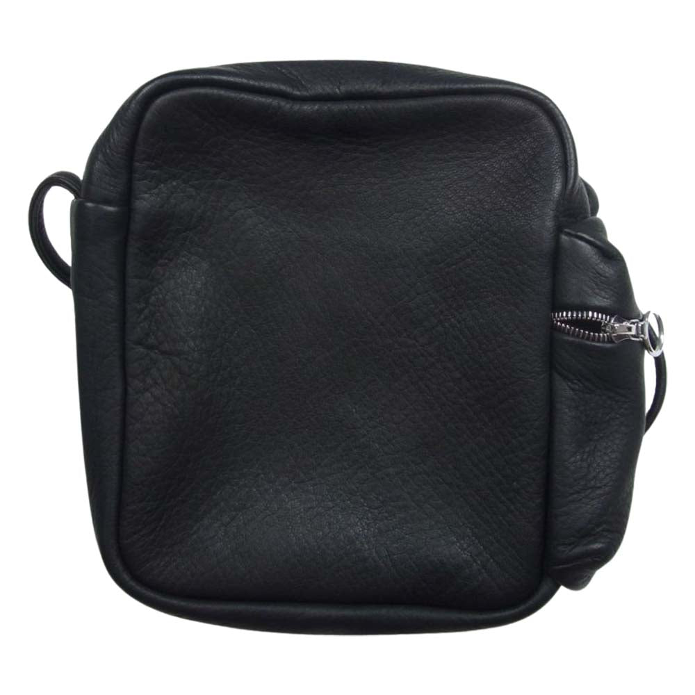 アエタ DEER SHOULDER POUCH レザー ショルダー バッグ ポーチ ブラック系【美品】【中古】