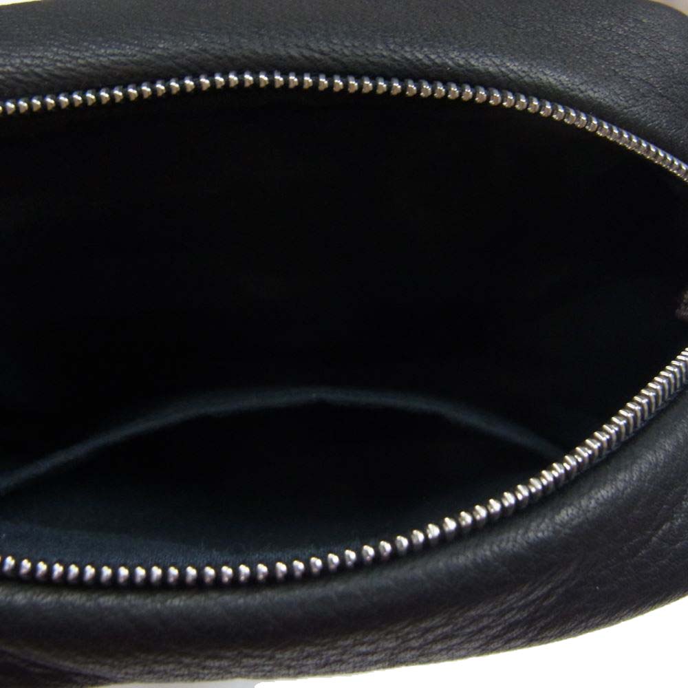 アエタ DEER SHOULDER POUCH レザー ショルダー バッグ ポーチ ブラック系【美品】【中古】