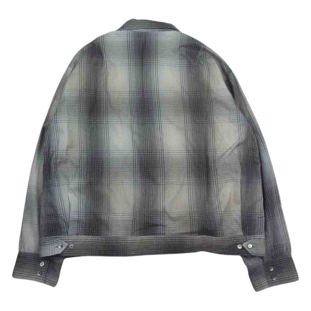 アンセルム 23AW ANC-SH23 FLANNEL CHECK SHORT SHIRT JACKET フランネル チェック ショート シャツ ジャケット グレー系 ベージュ系 M【新古品】【未使用】【中古】