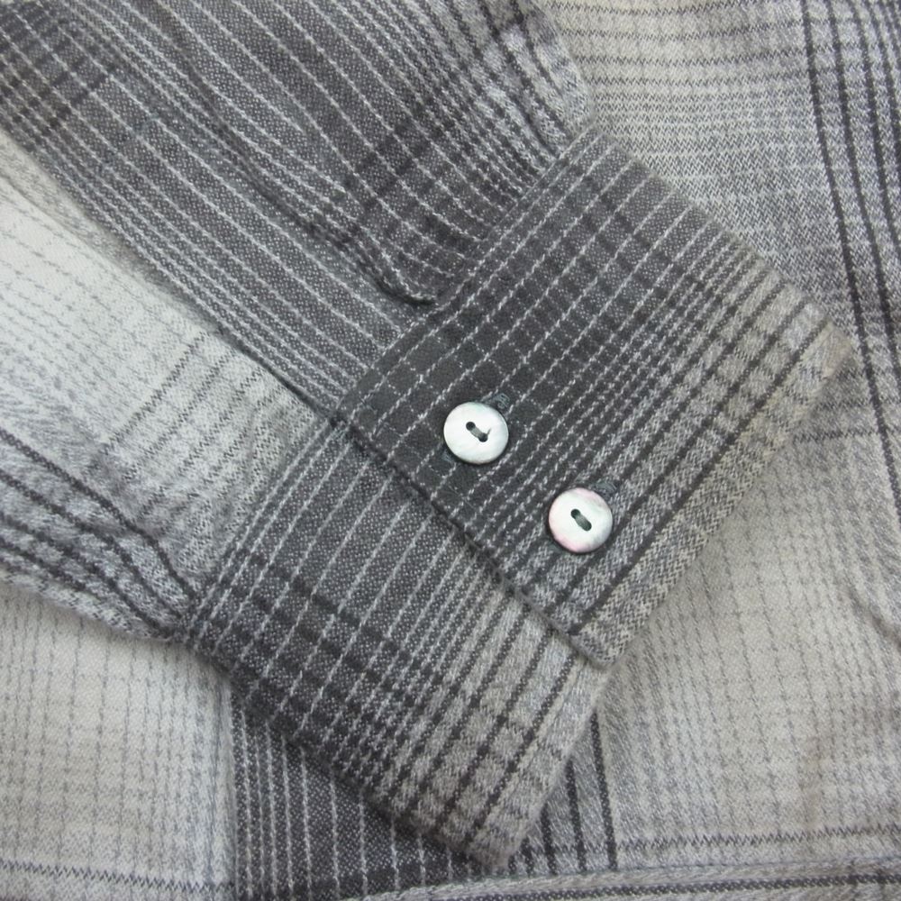 アンセルム 23AW ANC-SH23 FLANNEL CHECK SHORT SHIRT JACKET フランネル チェック ショート シャツ ジャケット グレー系 ベージュ系 M【新古品】【未使用】【中古】