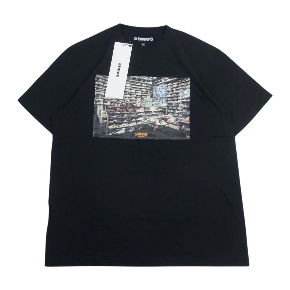 atmos アトモス HENI-P-001 × SOMA VINTAGE SNEAKER TEE BLACK ソウマ ヴィンテージ スニーカー Tシャツ ブラック系 M【極上美品】【中古】