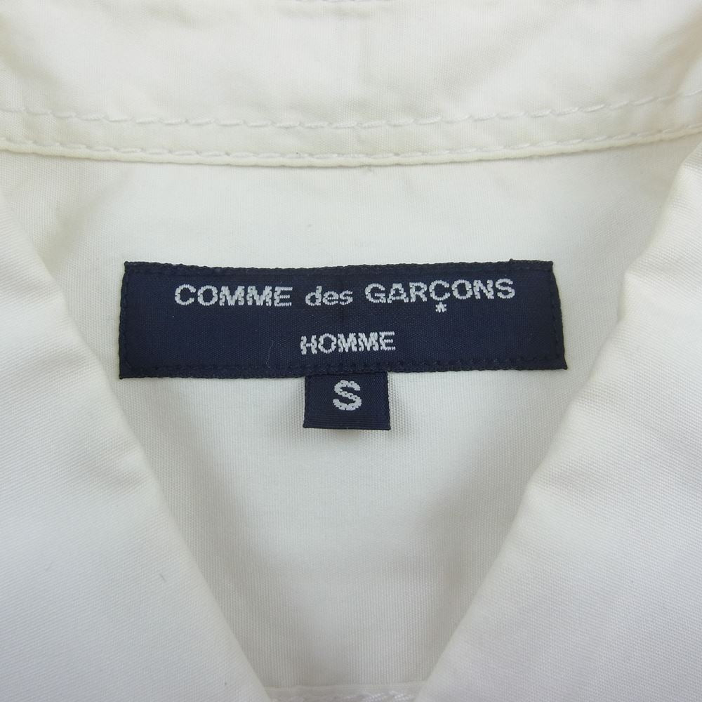 COMME des GARCONS HOMME コムデギャルソンオム HF-B044 ドット チェック テープ 異素材切替 長袖 シャツ ホワイト系 S【中古】
