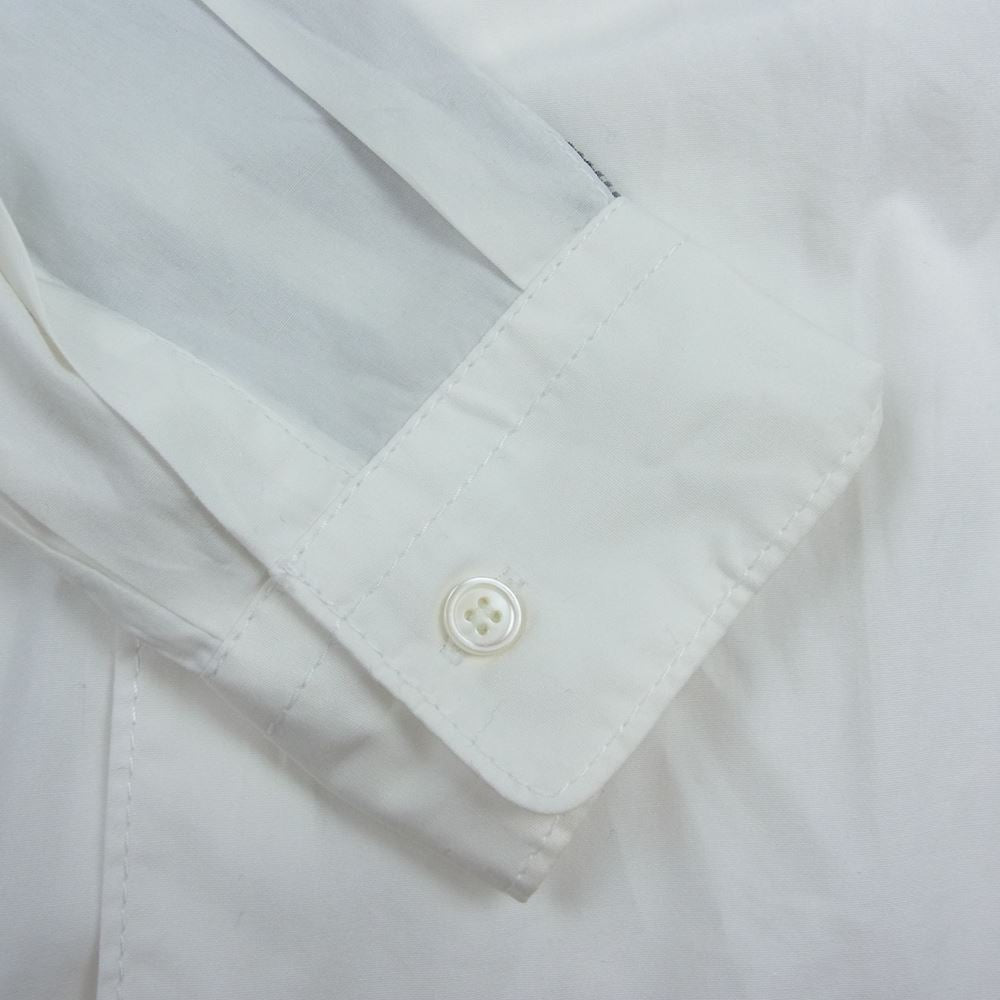 COMME des GARCONS HOMME コムデギャルソンオム HF-B044 ドット チェック テープ 異素材切替 長袖 シャツ ホワイト系 S【中古】
