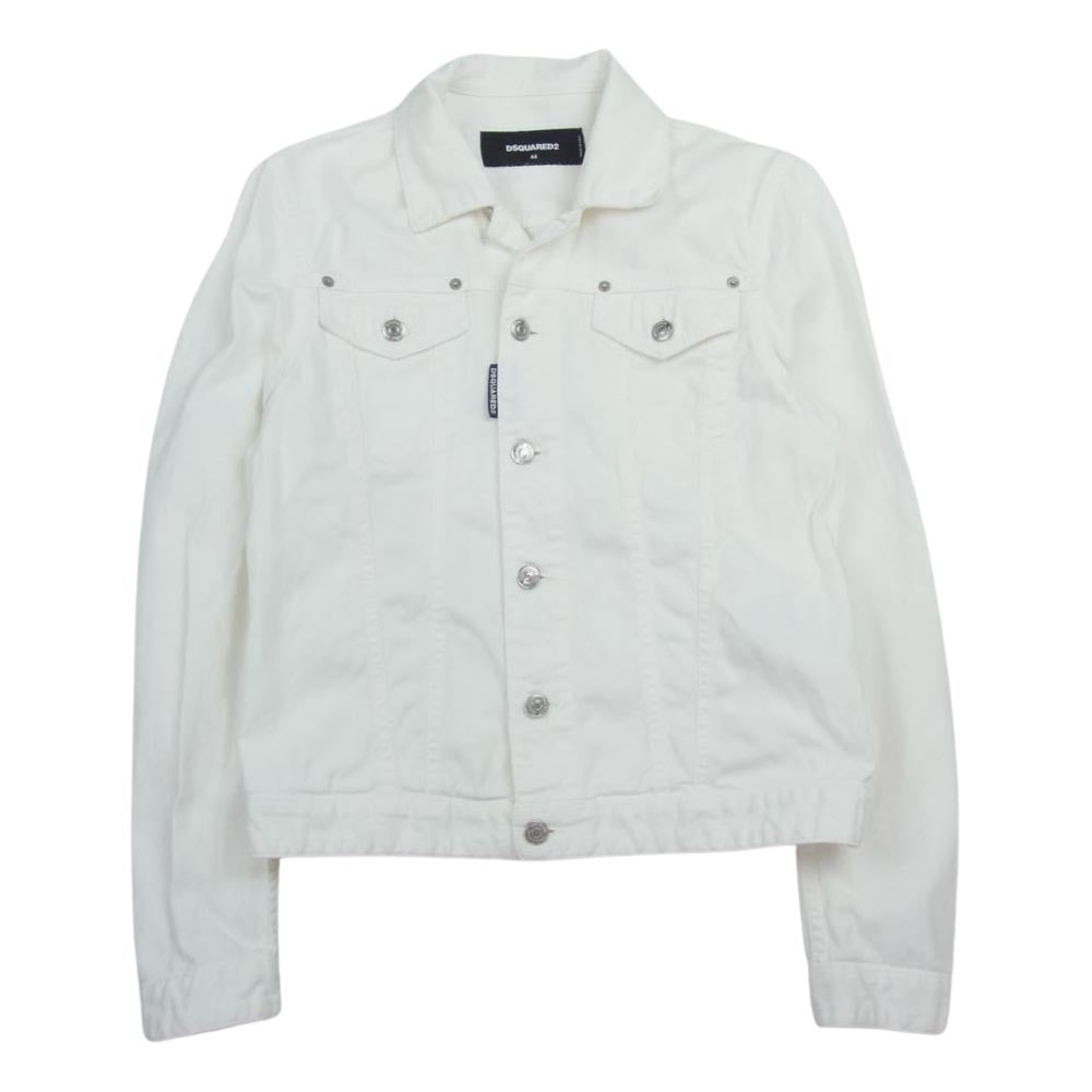 DSQUARED2 ディースクエアード S74AM0596 S39781 WHITE DENIM JACKET ホワイトデニム トラッカージャケット ホワイト系 44【中古】
