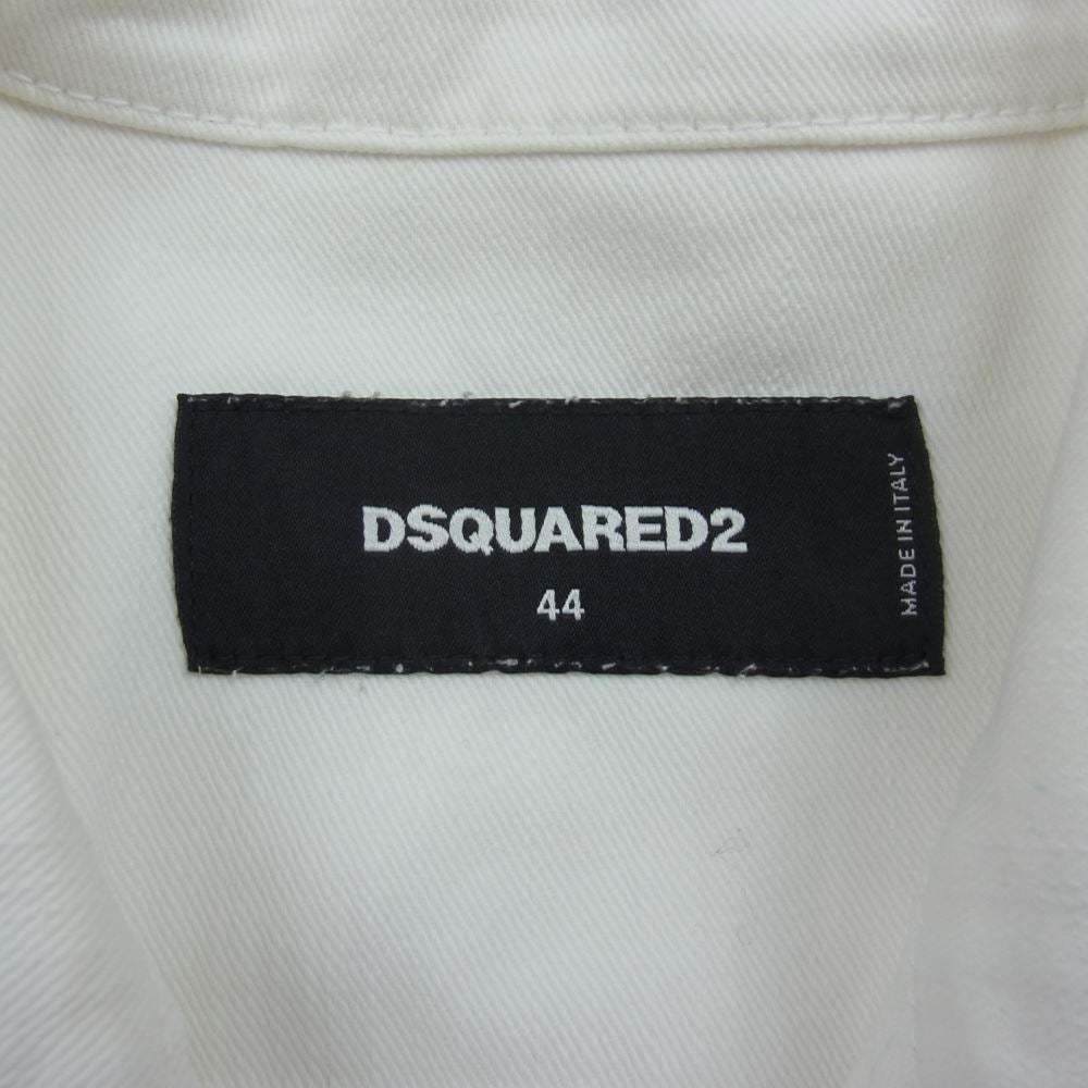 DSQUARED2 ディースクエアード S74AM0596 S39781 WHITE DENIM JACKET ホワイトデニム トラッカージャケット ホワイト系 44【中古】