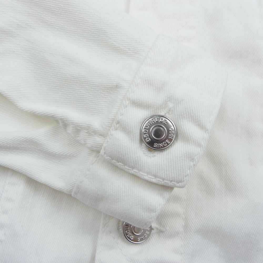 DSQUARED2 ディースクエアード S74AM0596 S39781 WHITE DENIM JACKET ホワイトデニム トラッカージャケット ホワイト系 44【中古】