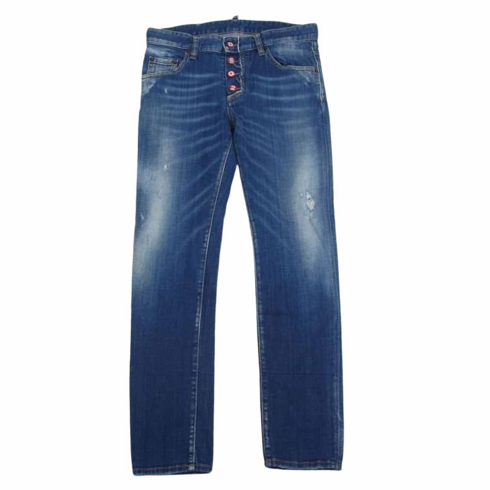 DSQUARED2 ディースクエアード S71LB0747 S30342 国内正規品 SKATER JEAN スケータージーンズ クラッシュ加工 デニムパンツ  インディゴブルー系 44【中古】