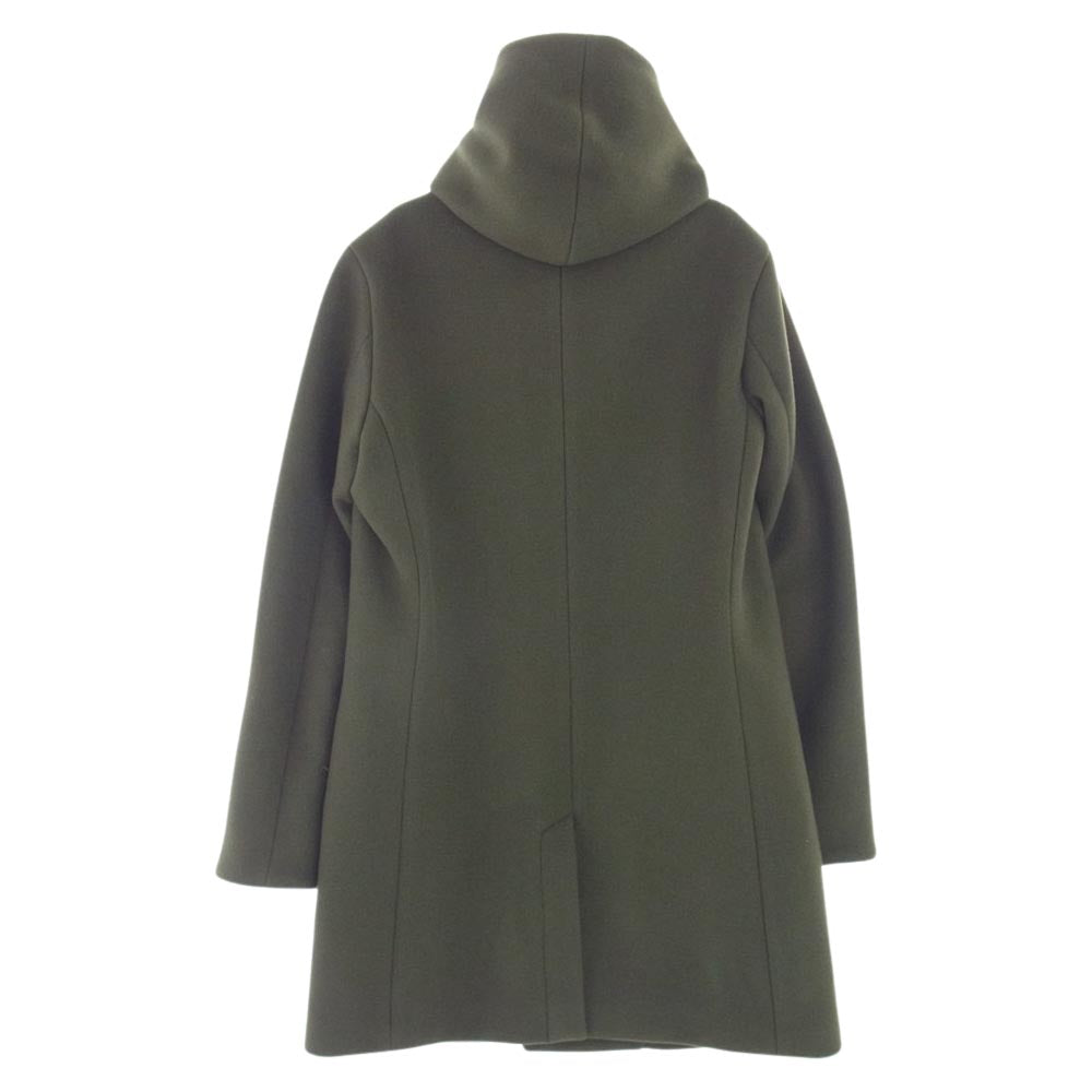 1piu1uguale3 ウノピュウノウグァーレトレ MRC060 WRAP NECK HOOD COAT PESCA LAMB メルトン ラップコート カーキ系 67 M IV【中古】