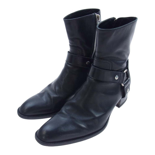 SAINT LAURENT サンローラン DU330781 Ring Boots ハーネス リング ブーツ ブラック系 41【中古】