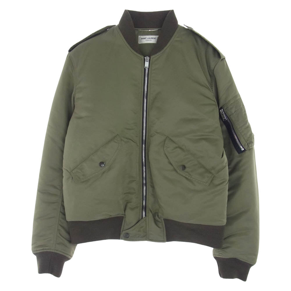 SAINT LAURENT サンローラン 397643 YYL53 クラシックボンバー MA-1 ジャケット ブルゾン カーキ系 46【中古】