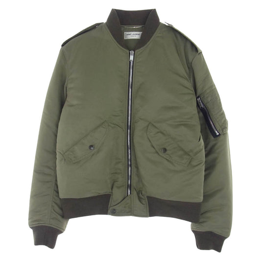 SAINT LAURENT サンローラン 397643 YYL53 クラシックボンバー MA-1 ジャケット ブルゾン カーキ系 46【中古】