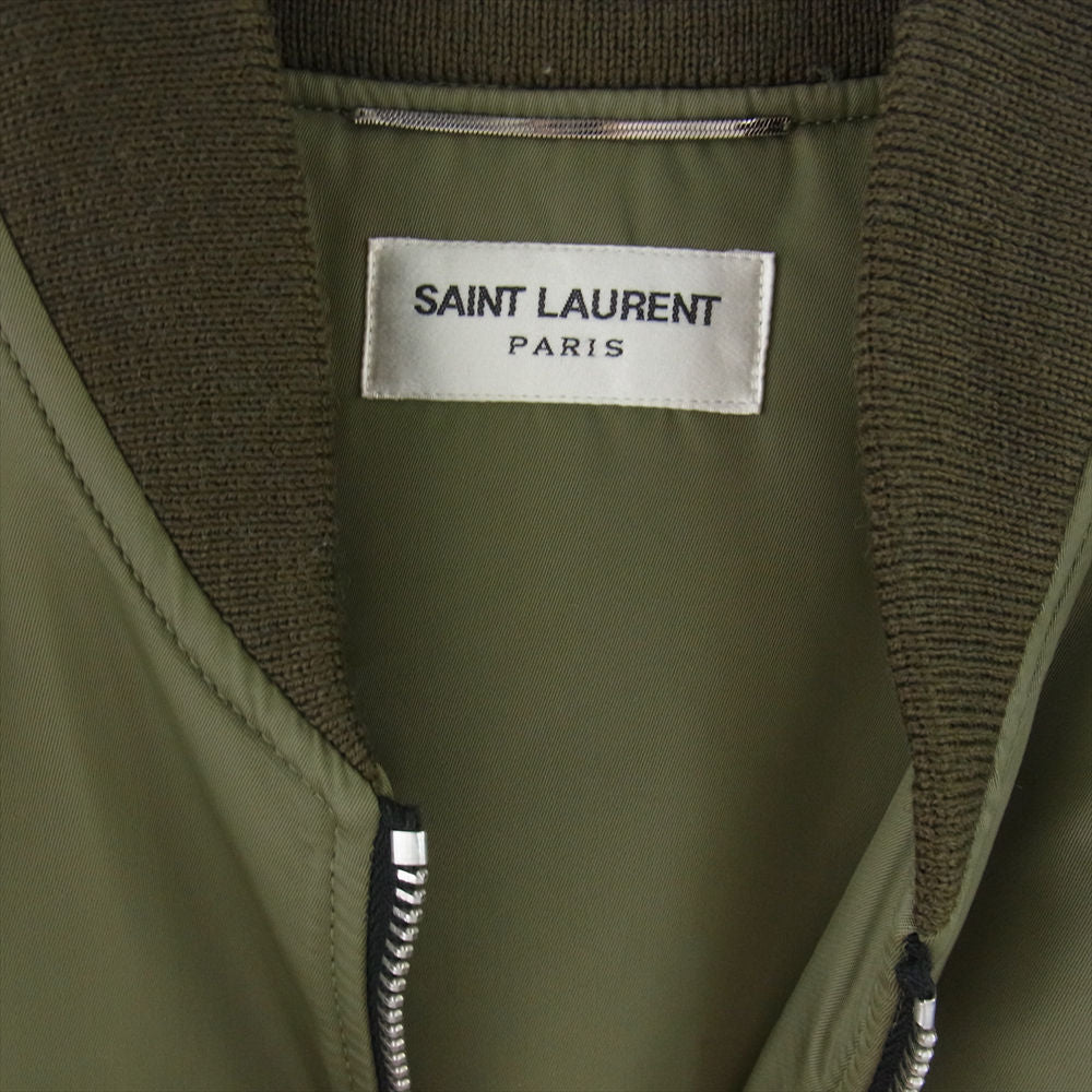 SAINT LAURENT サンローラン 397643 YYL53 クラシックボンバー MA-1 ジャケット ブルゾン カーキ系 46【中古】