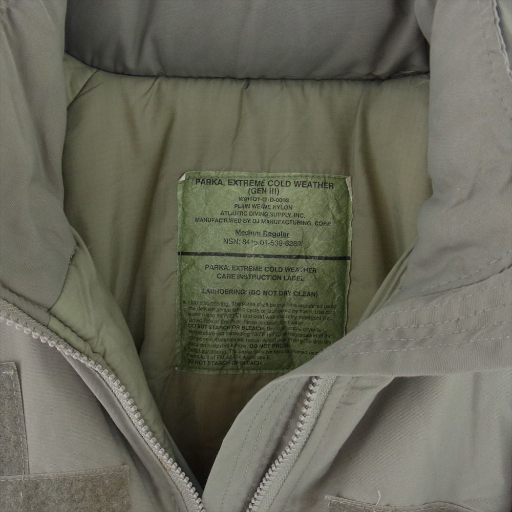 アメリカ軍 Primaloft L7 ECWCS エクワックス Parka EXTEME COLD WEATHER GEⅢ プリマロフト レベル7 パーカ ジャケット カーキグリーン系【中古】
