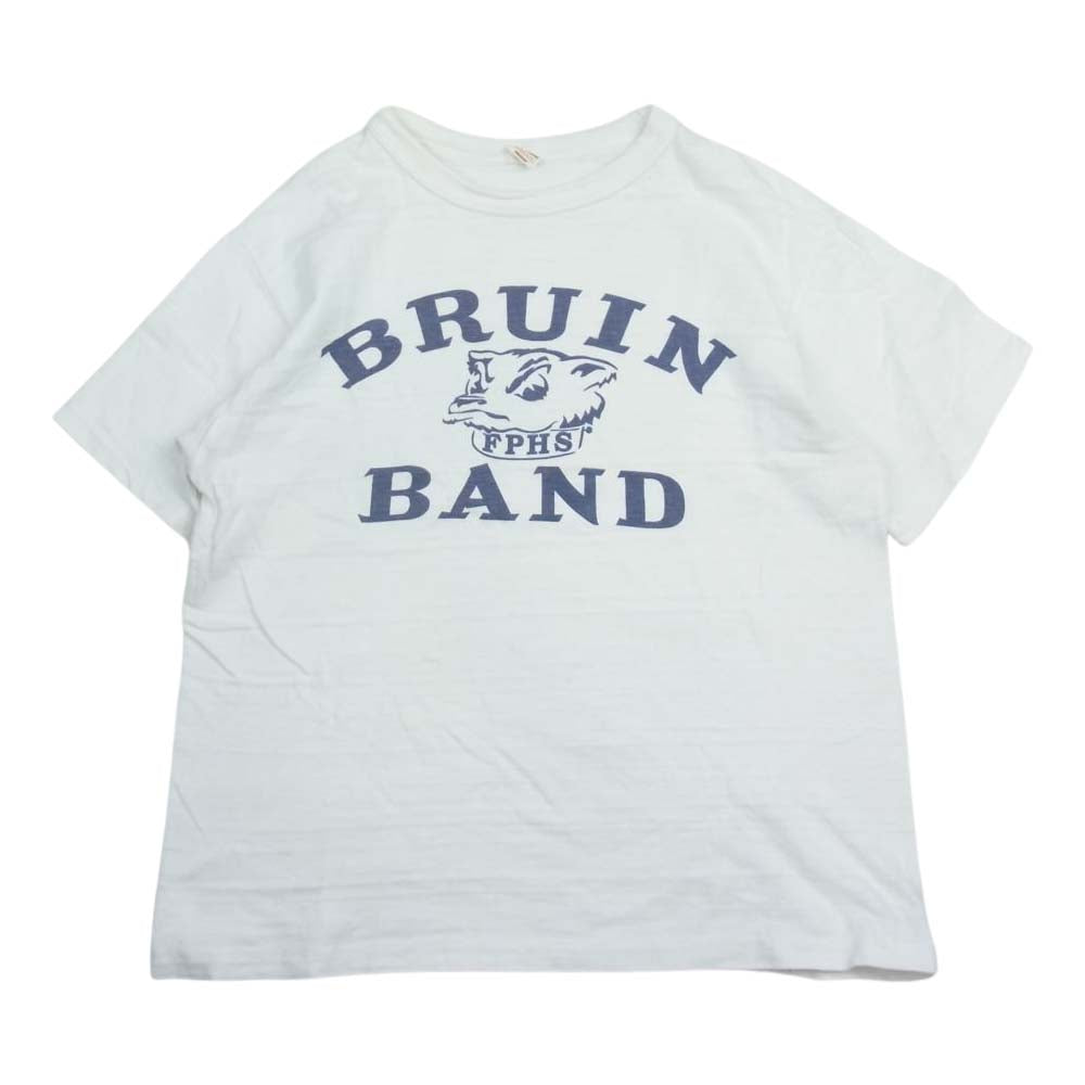 WAREHOUSE ウエアハウス 4601 BRUIN ロゴ 半袖 Tシャツ ホワイト系 S【中古】