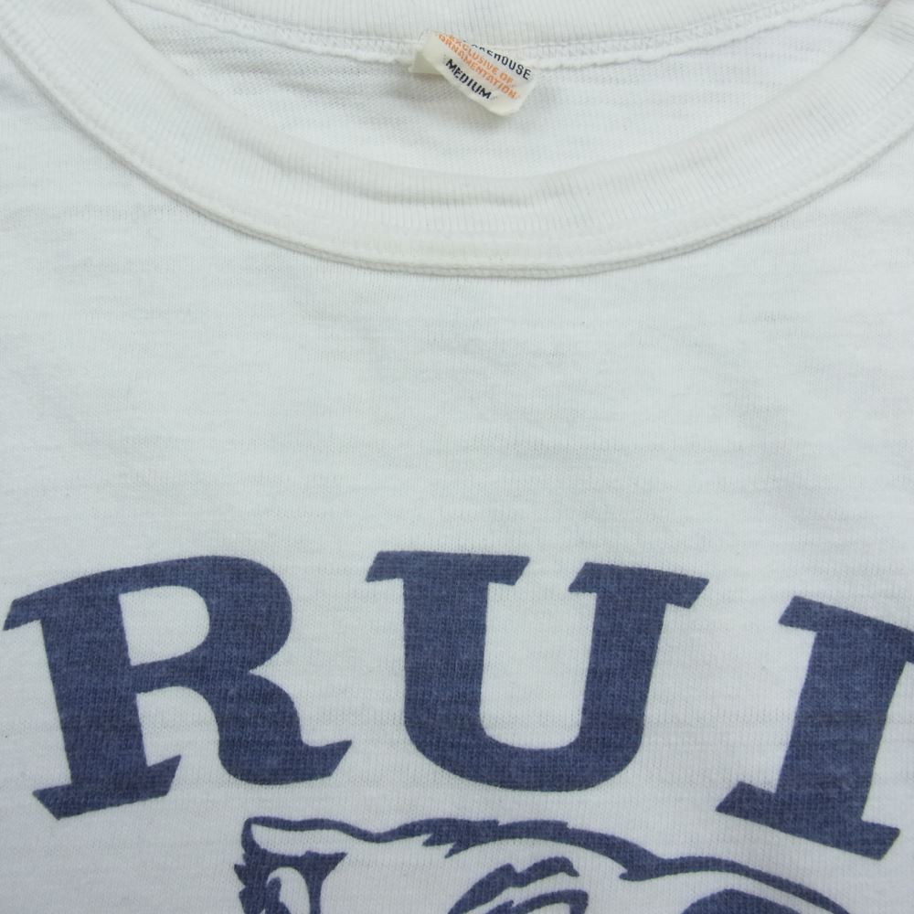 WAREHOUSE ウエアハウス 4601 BRUIN ロゴ 半袖 Tシャツ ホワイト系 S【中古】