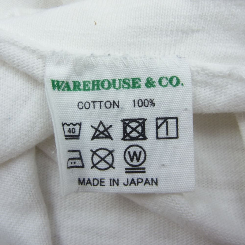 WAREHOUSE ウエアハウス 4601 BRUIN ロゴ 半袖 Tシャツ ホワイト系 S【中古】