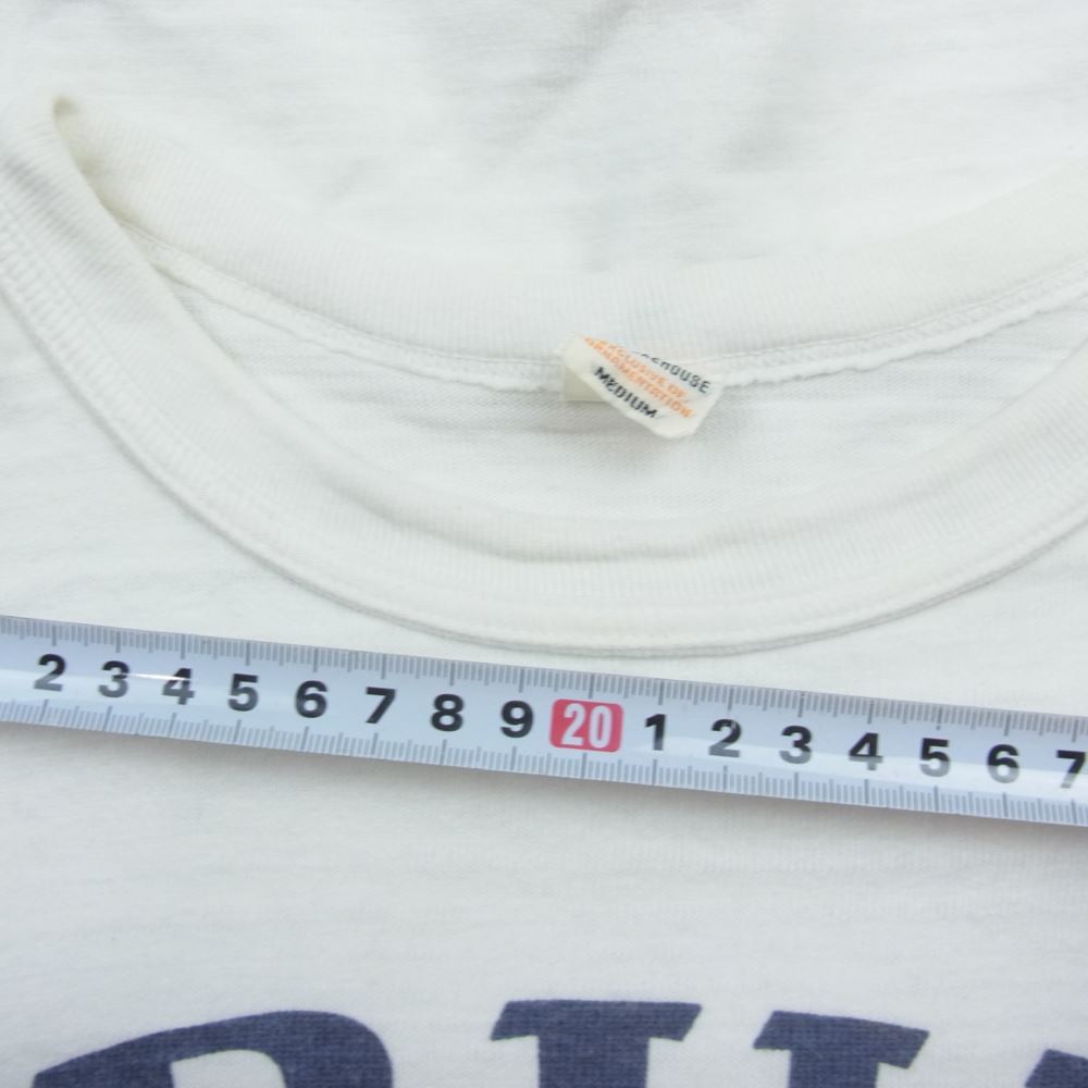 WAREHOUSE ウエアハウス 4601 BRUIN ロゴ 半袖 Tシャツ ホワイト系 S【中古】
