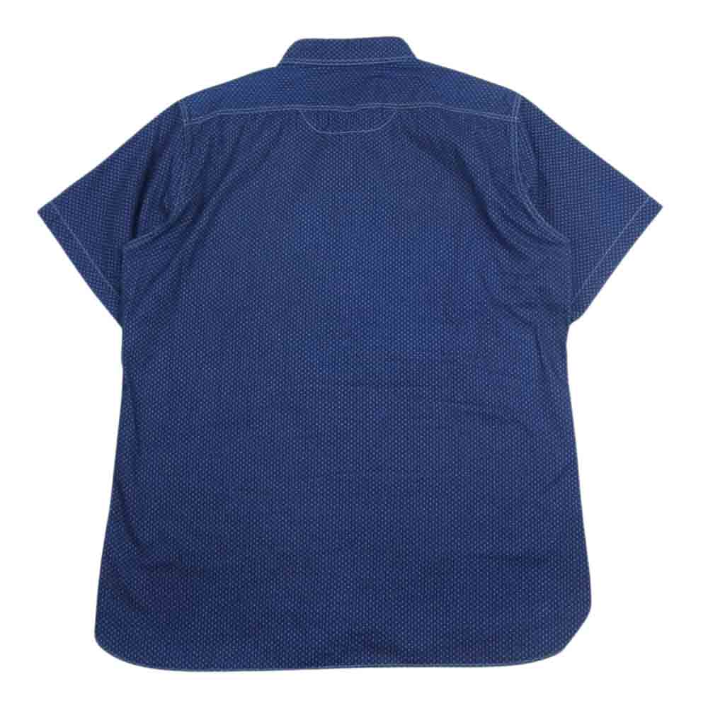 SUGAR CANE シュガーケーン SC36670 FICTON ROMANCE フィクション ロマンス コレクション 4.5oz POLKA DOT WORK SHIRT ポルカ ドット 半袖 Tシャツ ブルー系【中古】