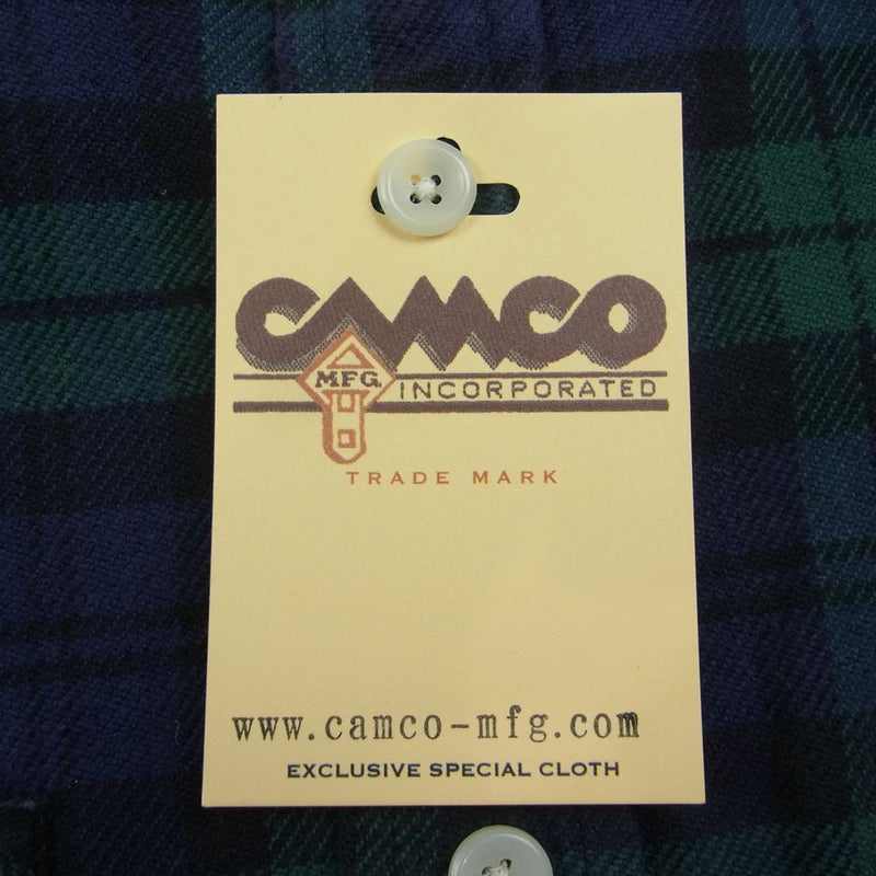 CAMCO カムコ ヘビー チェック フランネルシャツ ロングスリーブ 長袖 ネル シャツ ブラックウォッチ グリーン系 L【中古】