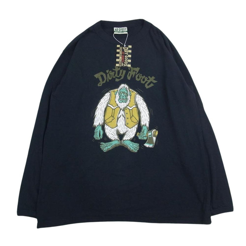 アットダーティー DIRTY FOOT L/S TEE  ブラック系 XL【美品】【中古】