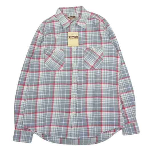 CAMCO カムコ ヘビー チェック フランネルシャツ ロングスリーブ 長袖 ネル シャツ レッド グレー系 L【中古】
