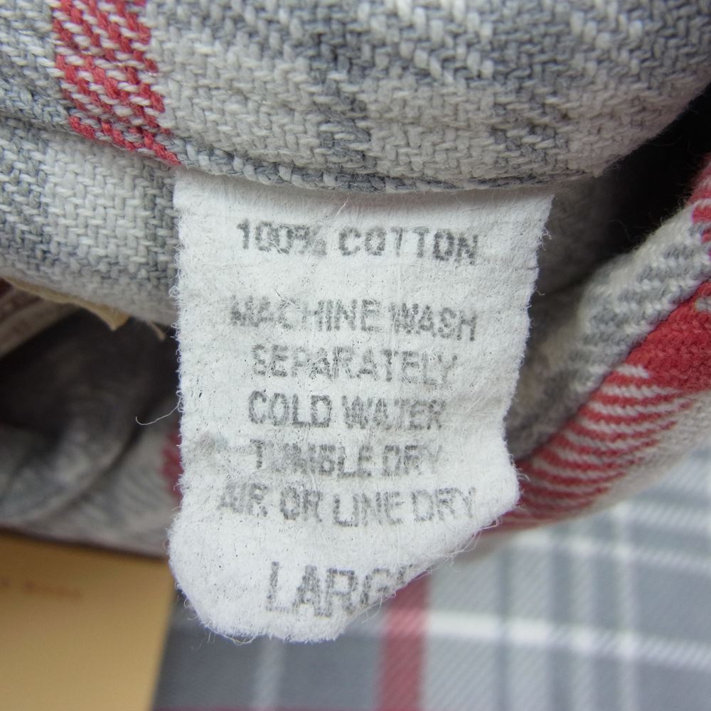 CAMCO カムコ ヘビー チェック フランネルシャツ ロングスリーブ 長袖 ネル シャツ レッド グレー系 L【中古】