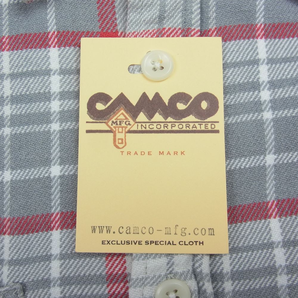 CAMCO カムコ ヘビー チェック フランネルシャツ ロングスリーブ 長袖 ネル シャツ レッド グレー系 L【中古】