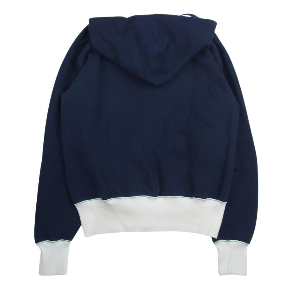 CUSHMAN クッシュマン 2TONE ジップアップパーカー ネイビー系 XL【中古】