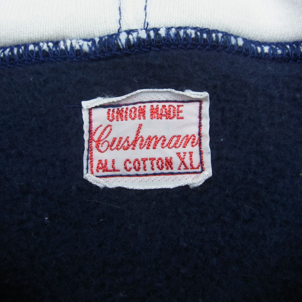 CUSHMAN クッシュマン 2TONE ジップアップパーカー ネイビー系 XL【中古】