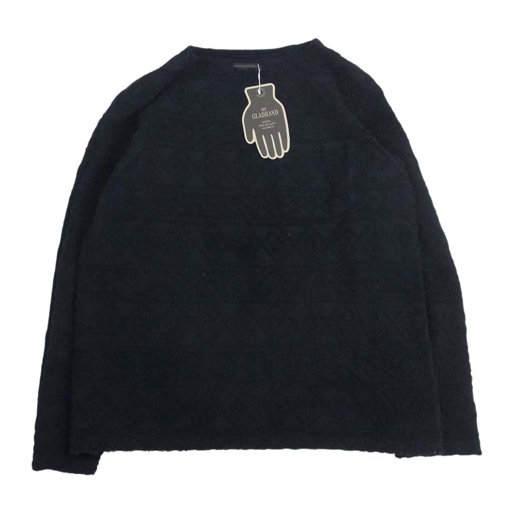 GLADHAND & Co. グラッドハンド BYGH-19-SS-1 ISLAND-L/S BOAT NECK アイランド ボート ネック 胸ポケット ニット セーター ネイビー系 L【美品】【中古】