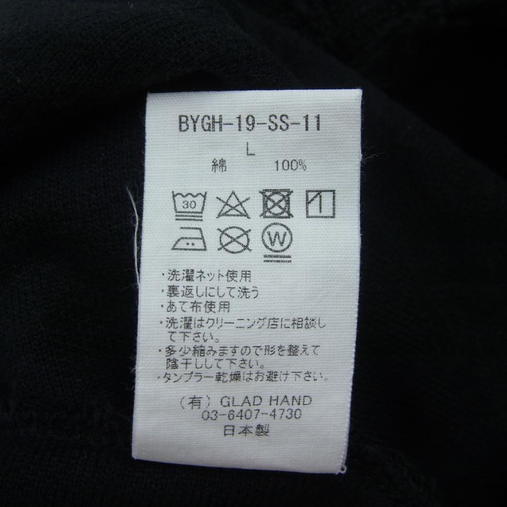 GLADHAND & Co. グラッドハンド BYGH-19-SS-1 ISLAND-L/S BOAT NECK アイランド ボート ネック 胸ポケット ニット セーター ネイビー系 L【美品】【中古】