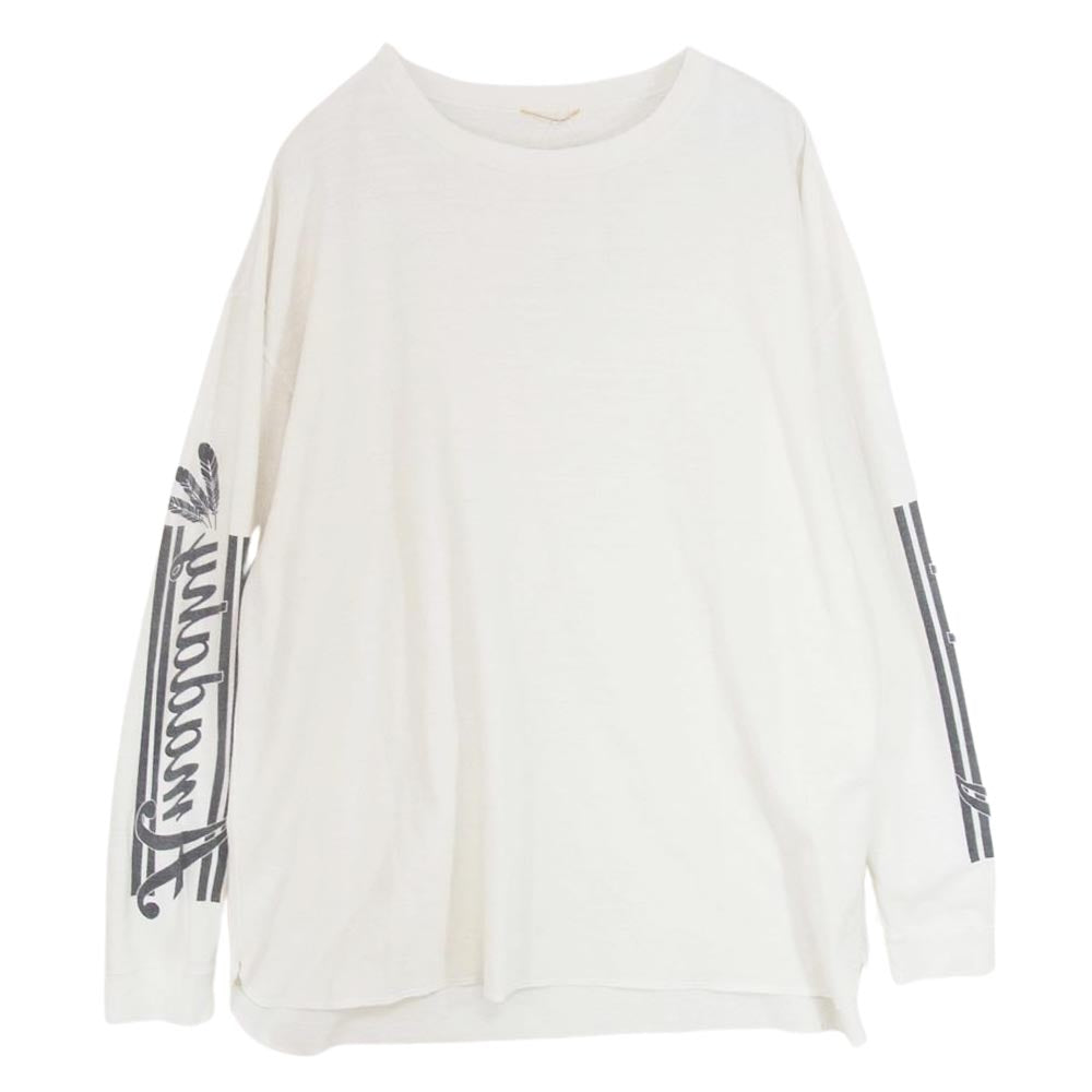 Deuxieme Classe ドゥーズィエムクラス 21-070-500-7080-3-0 袖プリント クルーネック 長袖 Tシャツ ホワイト系 サイズ表記無【中古】